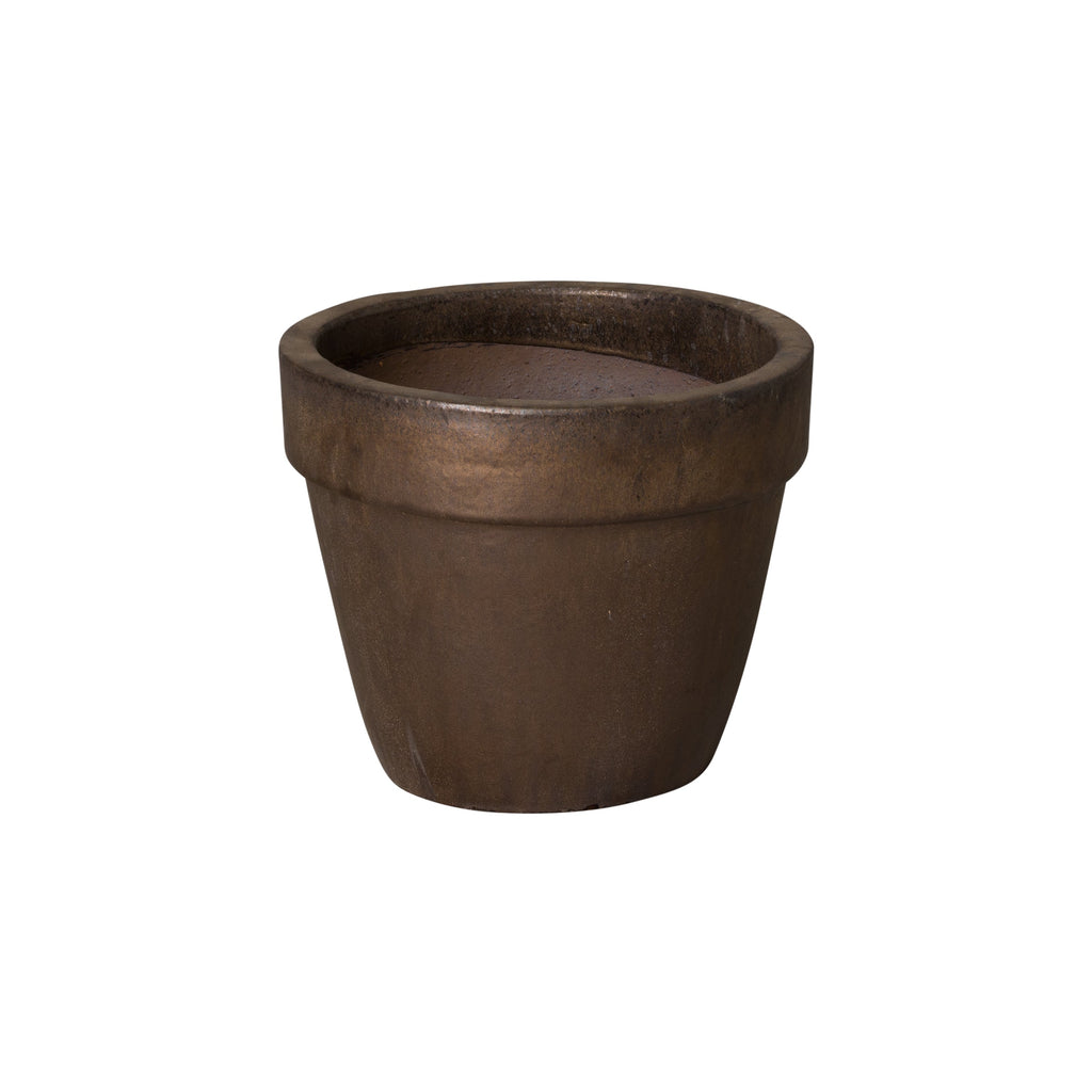 Round Flower Pot, Metallic 14x12"H