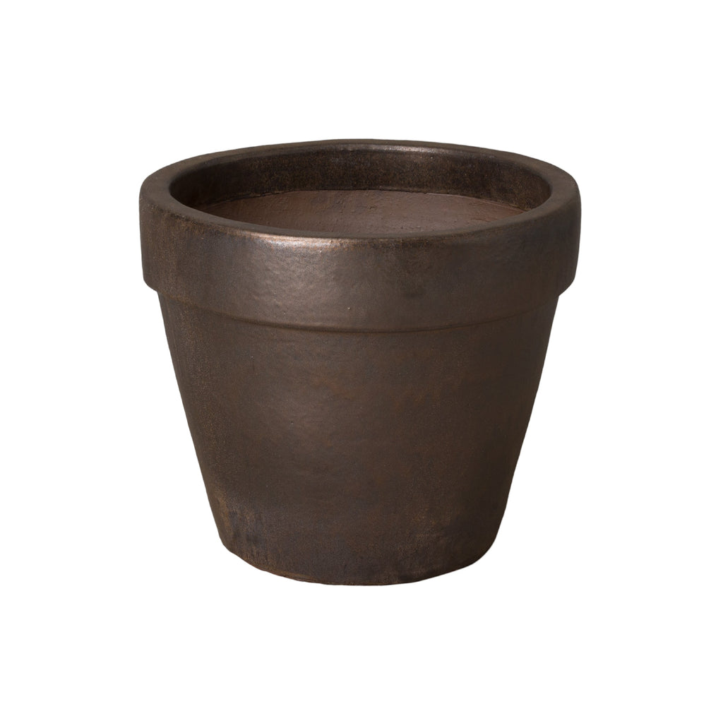 Round Flower Pot, Metallic 18x16"H