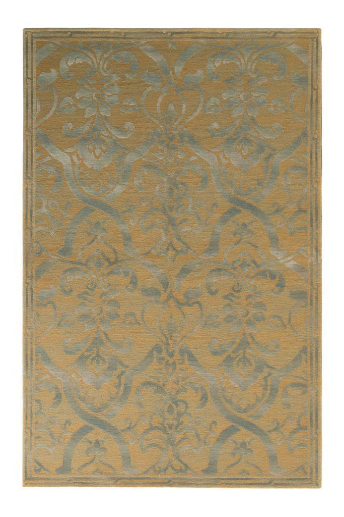 Rug & Kilim's Italian Style Floral Rug In Beige-Brown And Gray Floral Trellis Pattern 12047