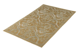 Rug & Kilim's Italian Style Floral Rug In Beige-Brown And Gray Floral Trellis Pattern 12047