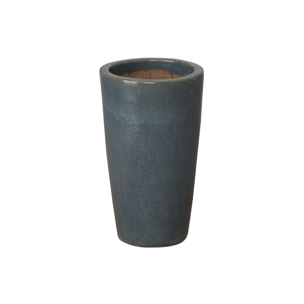 Round Tall Pot Small, Grey13x22.5"
