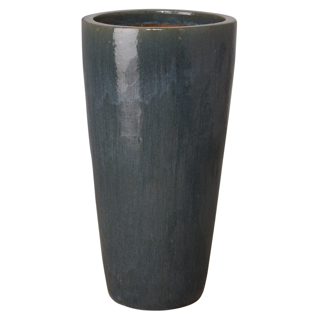 Round Tall Pot Large, Grey 18.5x36"H