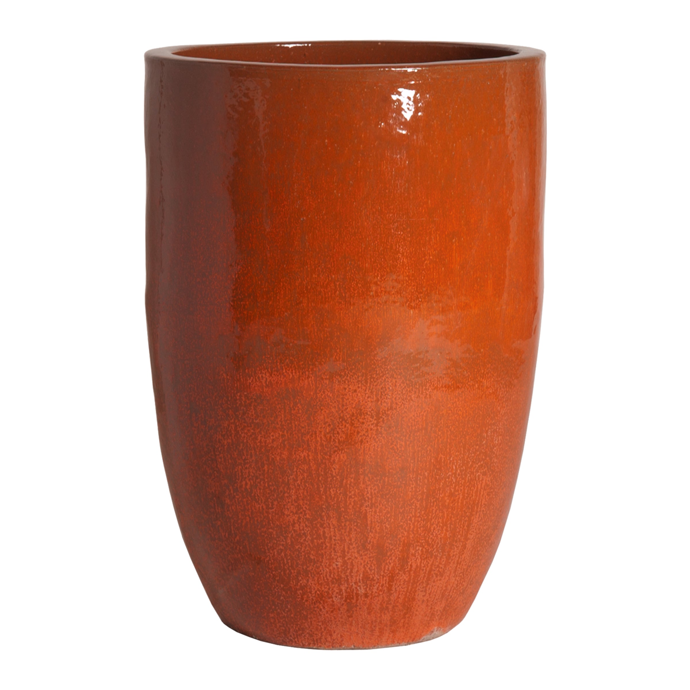 orange plant pot outdoor Emissary 32 in. Tall Round Indoor/Outdoor Planter