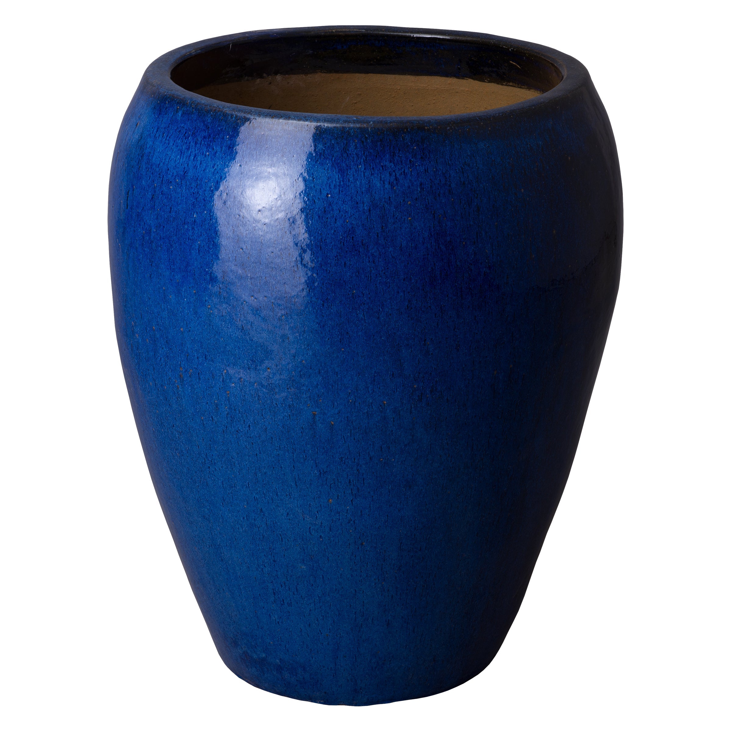 large round ceramic plant pots Round Pot Large, Blue 25x30"H