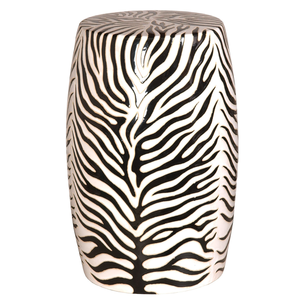 Zebra Stool/Table, Black & White 15x25.5"H