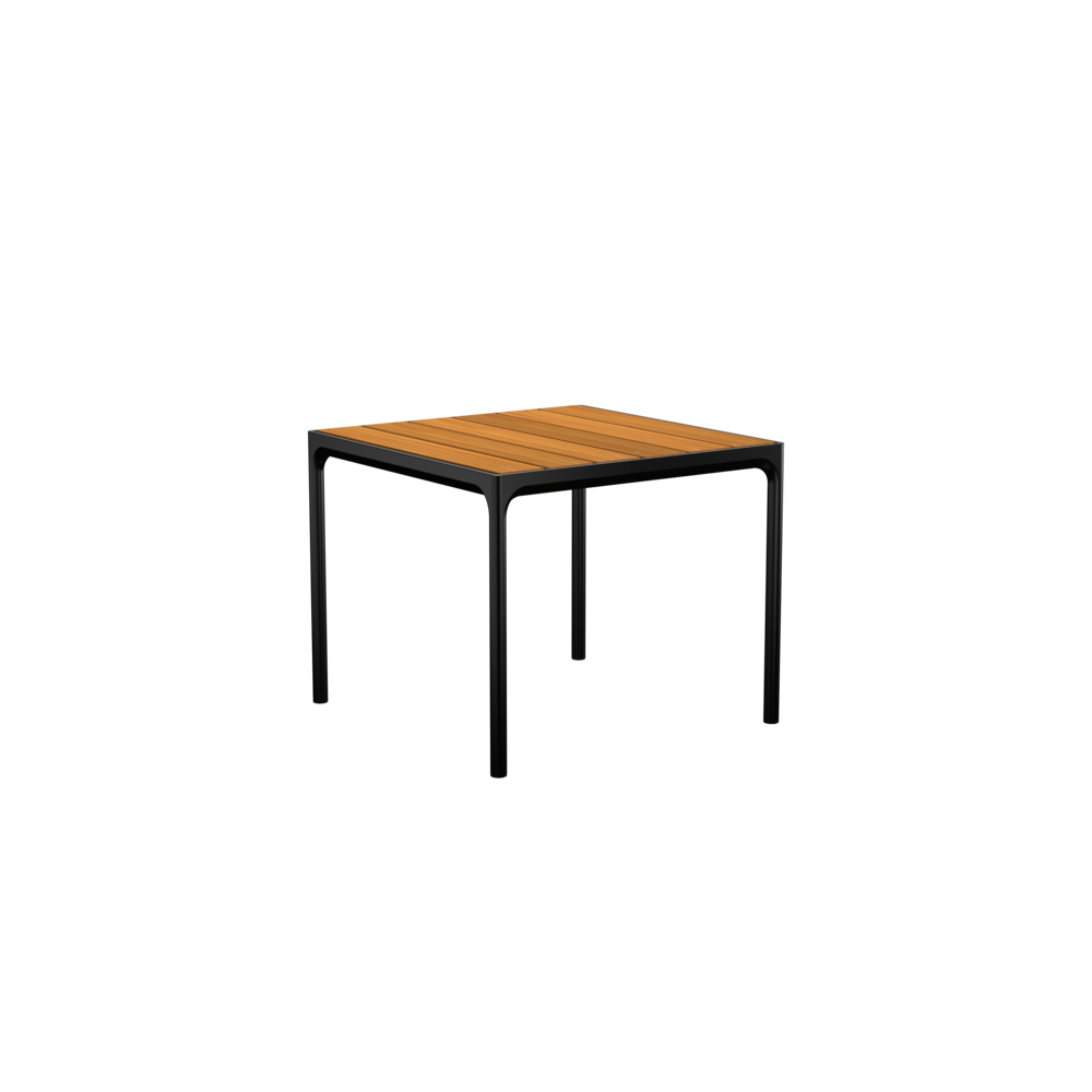 Four Table - 90 X 90 Cm - Black, Table Top - Bamboo