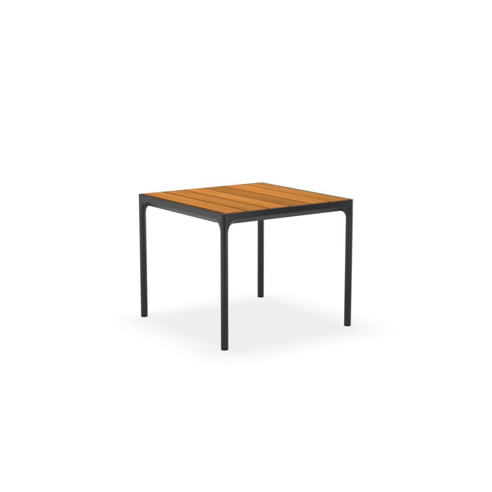 Four Table - 90 X 90 Cm - Black, Table Top - Bamboo