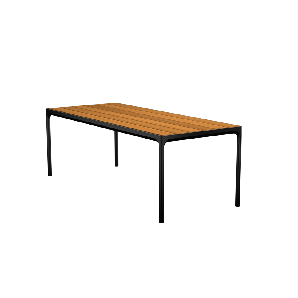 Four Table - 210 X 90 Cm - Black, Table Top - Bamboo