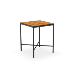 Four Bar Table - 90 X 90 Cm - Black, Table Top - Bamboo
