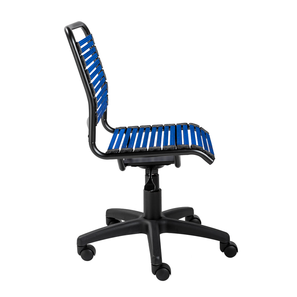 Allison Bungie Flat Low Back Office Chair - Blue,Graphite Frame