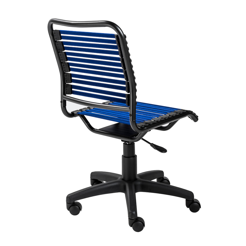 Allison Bungie Flat Low Back Office Chair - Blue,Graphite Frame