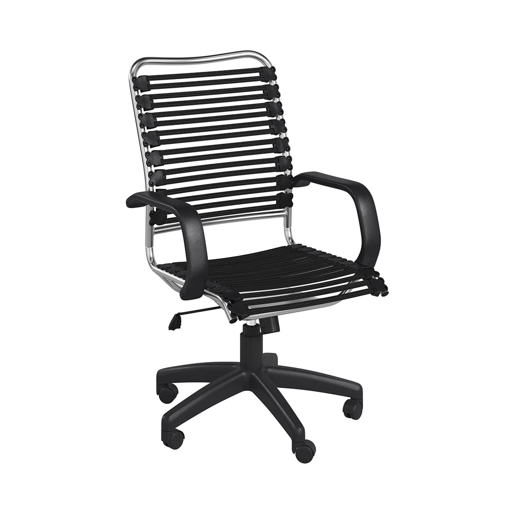 Allison Bungie Flat High Back Office Chair - Black,Aluminum Frame