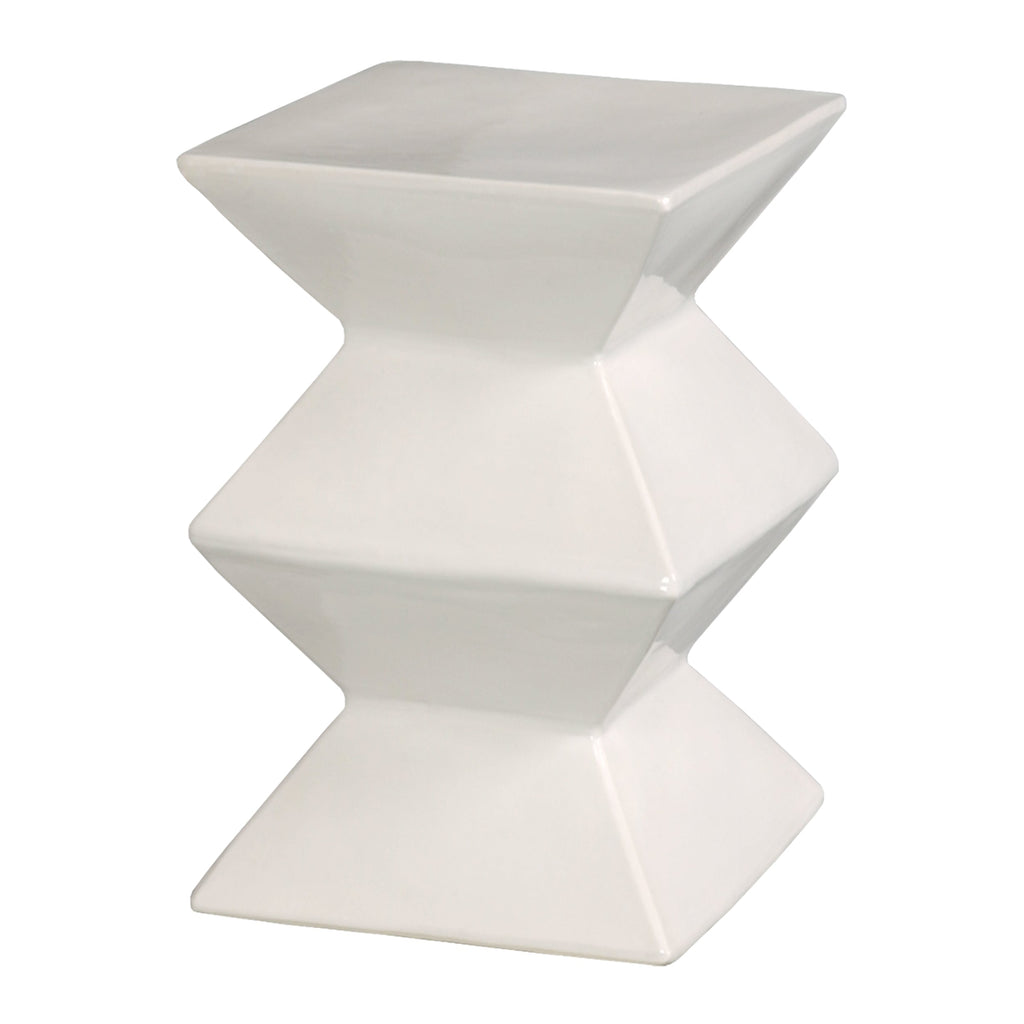 Zigzag Stool/Table White 12x18