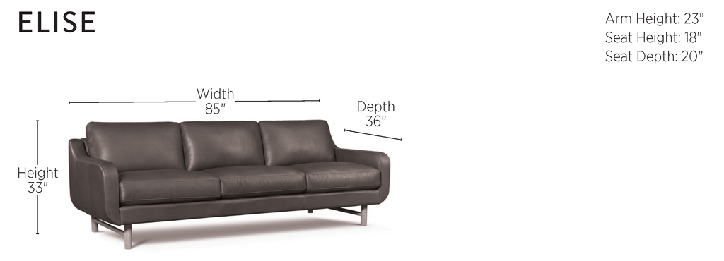 Elise Sofa, Black, Beech