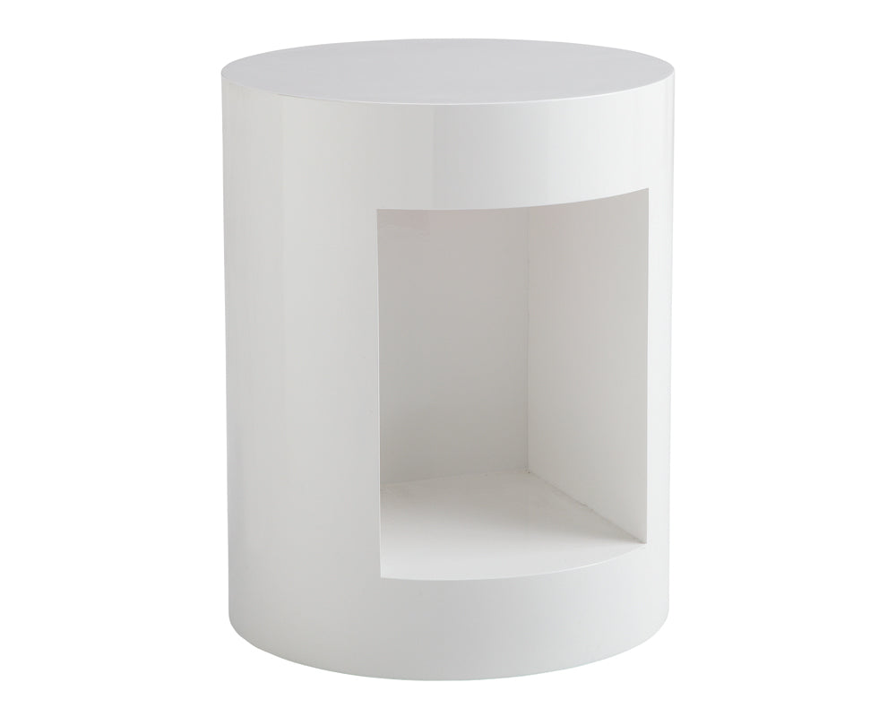 Beacon End Table - High Gloss White