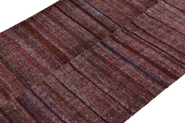 Vintage Paneled Kilim In Purple, Blue And Brown Stripe Patterns