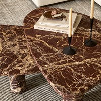 Zion Coffee Table Set - Merlot Marble by Four Hands