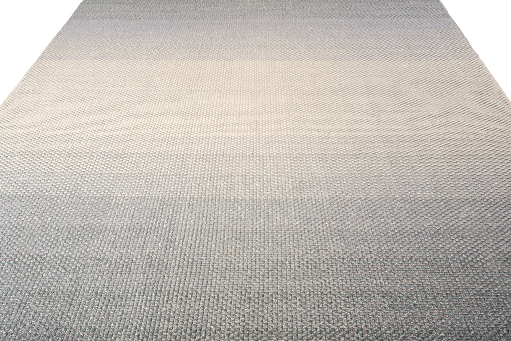 Handmade Modern Rug In Silver-Gray And Blue Gradient Pattern By Rug & Kilim 19918