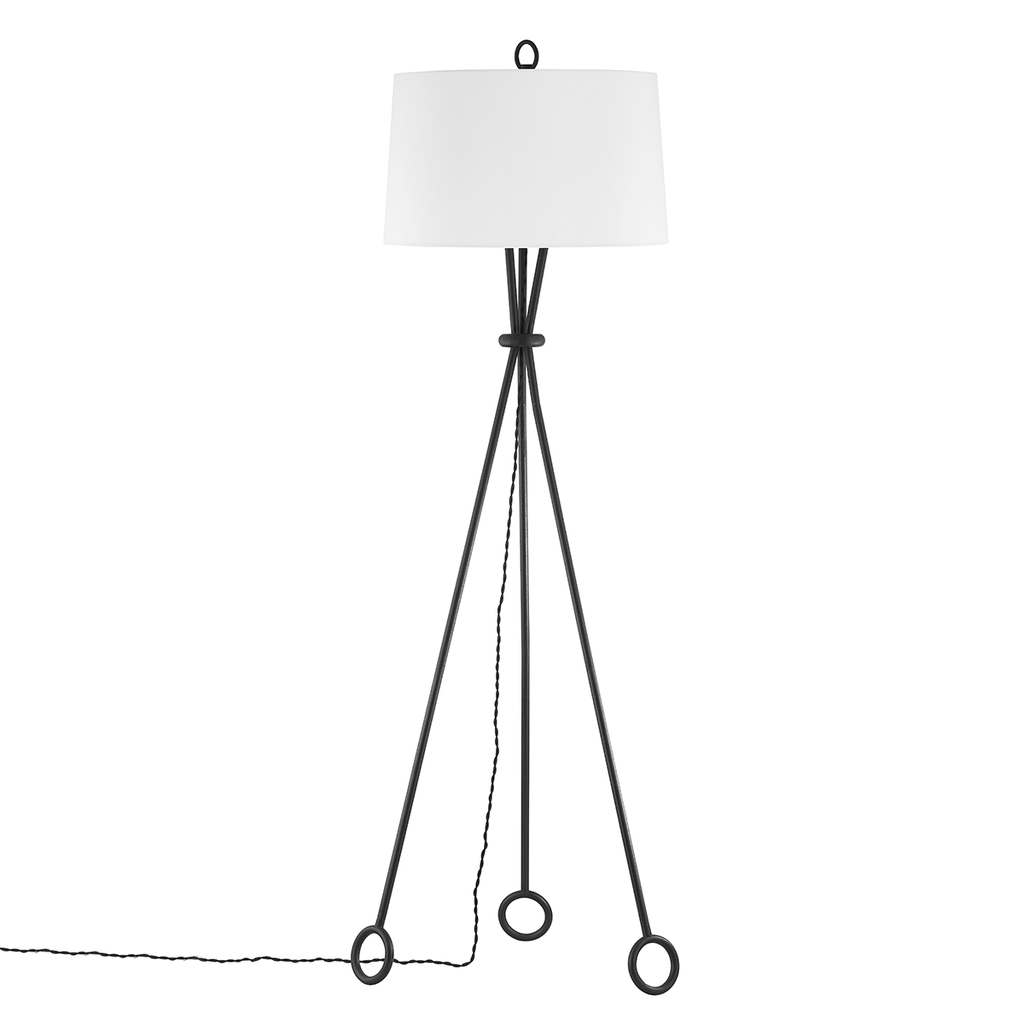 Santa Monica 1 Light Floor Lamp - Forged Iron