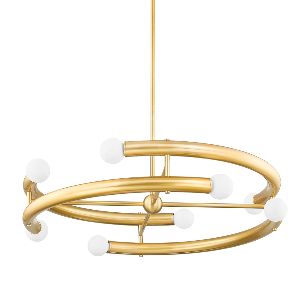 Allegra 8 Light Chandelier - Aged Brass