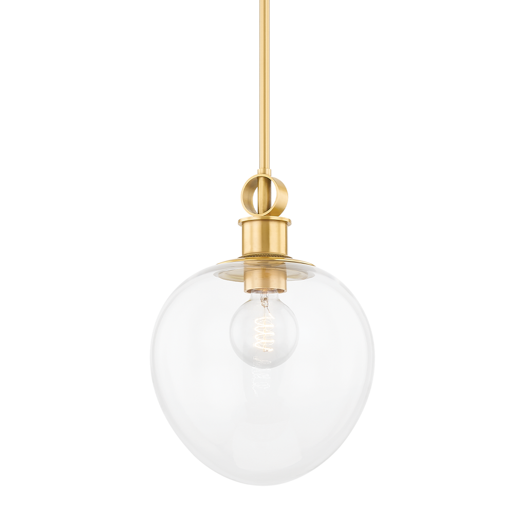 Anna 1 Light Pendant - Aged Brass 14"