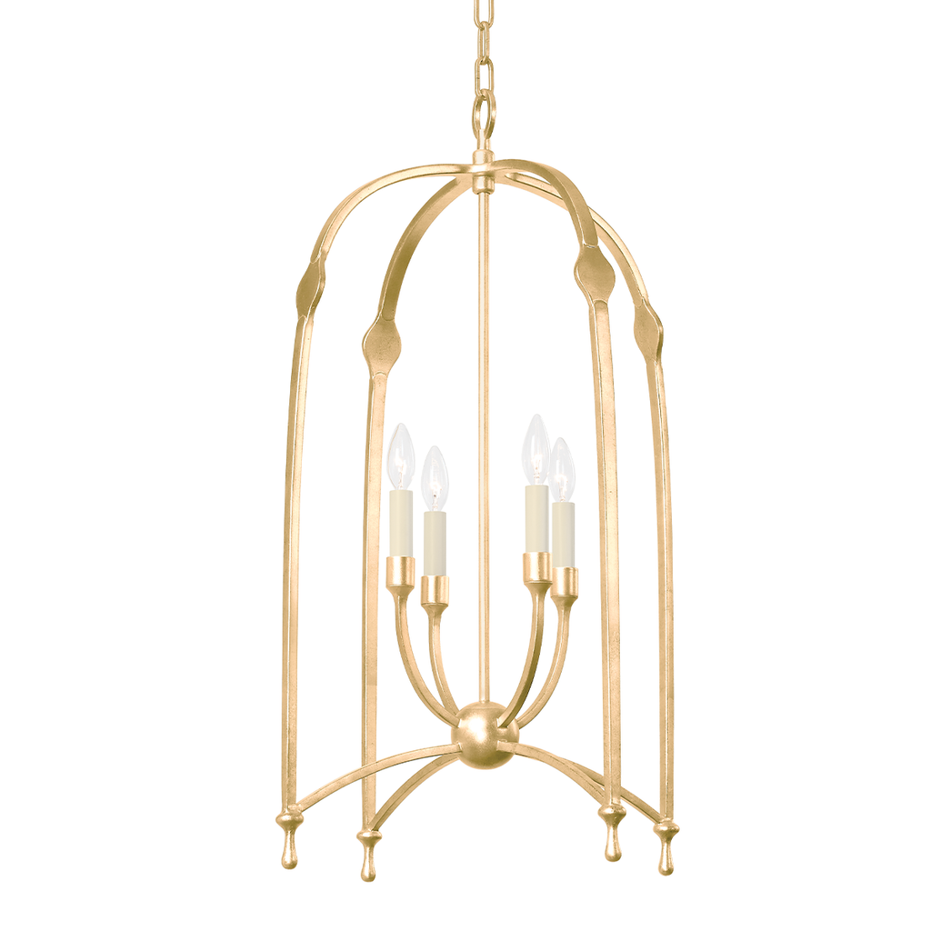 Rhett 4 Light Lantern - Vintage Gold Leaf 36"