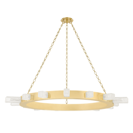 Citrine 15 Light Chandelier - Vintage Brass