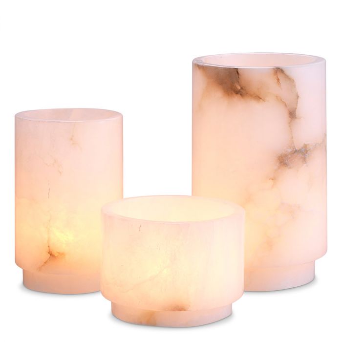 Tealight Holder Leonidas Alabaster Set Of 3