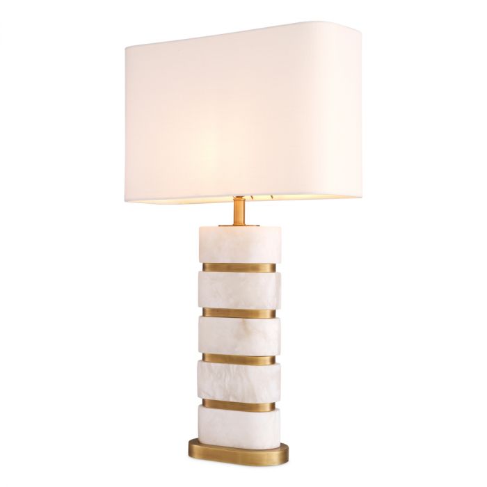 Table Lamp Newall Alabaster Including Shade