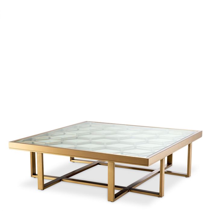 Coffee Table Skeleton Brushed Brass Finish