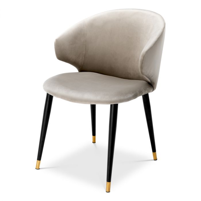 Dining Chair Volante W/Arm Roche Beige Velvet