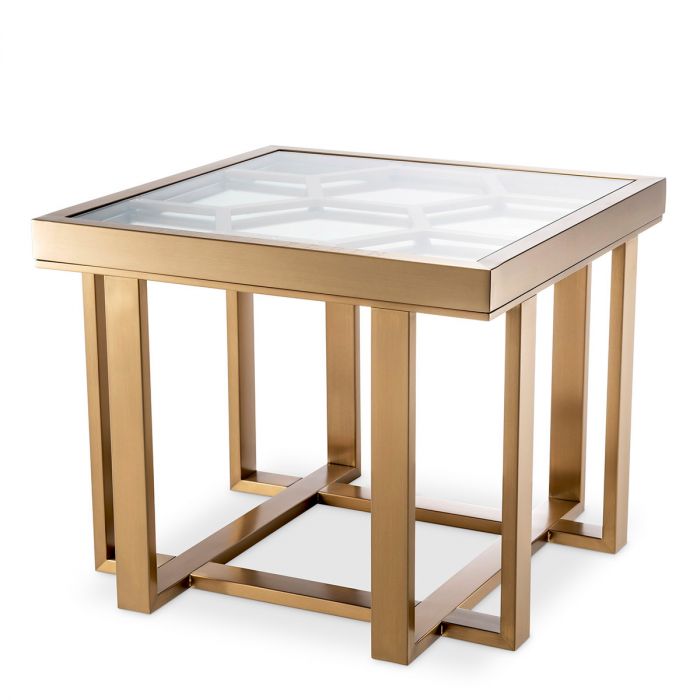 Side Table Skeleton Brushed Brass Finish