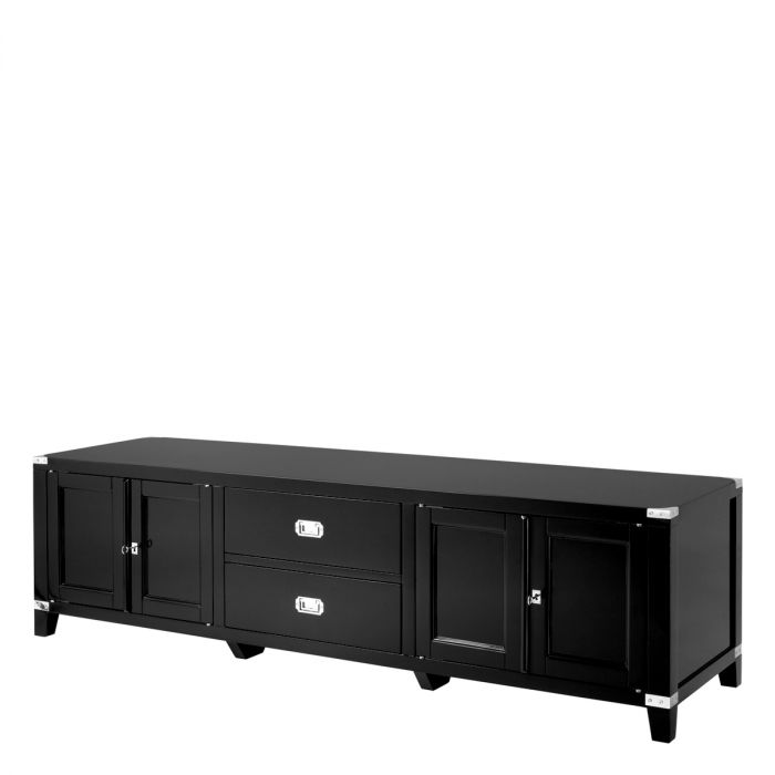 TV Cabinet Military Waxed Black Finish