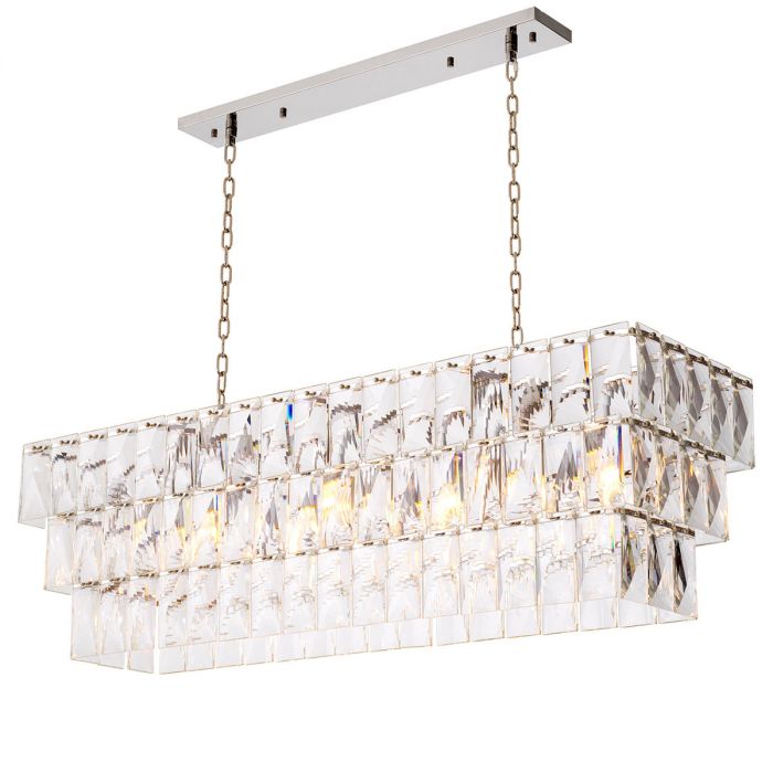 Chandelier Amazone Rectangular Including Clear Crystal Glass