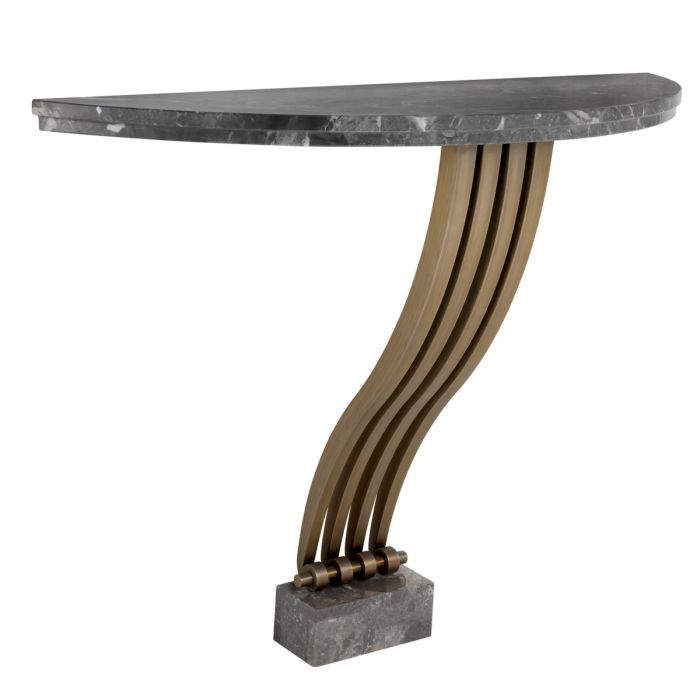 Console Table Renaissance Brushed Brass Finish