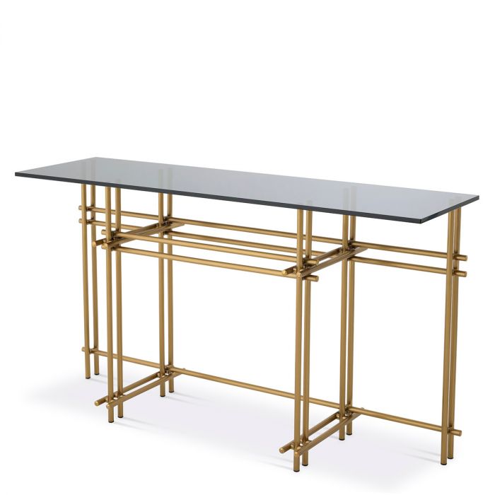 Console Table Quinn Brushed Brass Finish