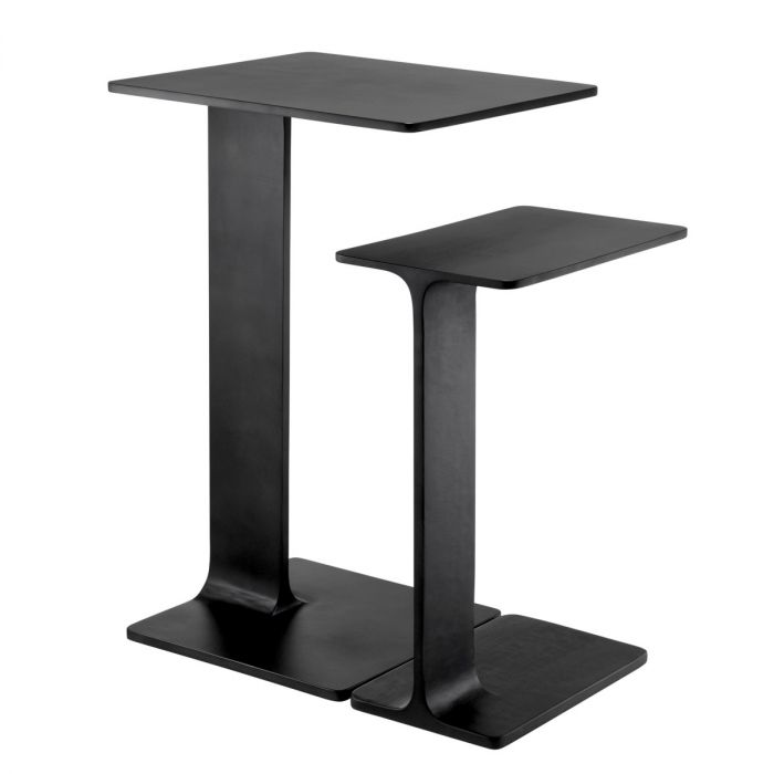 Side Table Smart Black Finish Set Of 2