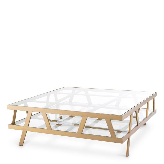 Coffee Table Billinghurst Square Brushed Brass Finish