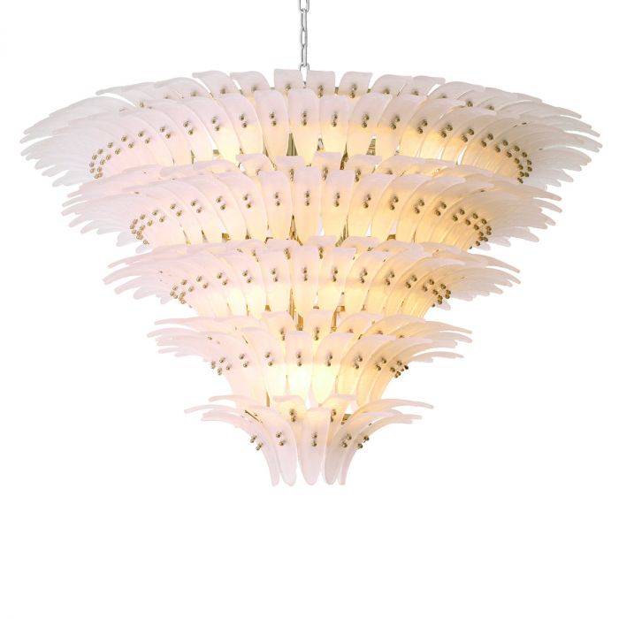 Chandelier Bel Air Xl Frosted Glass Nickel Finish Ul