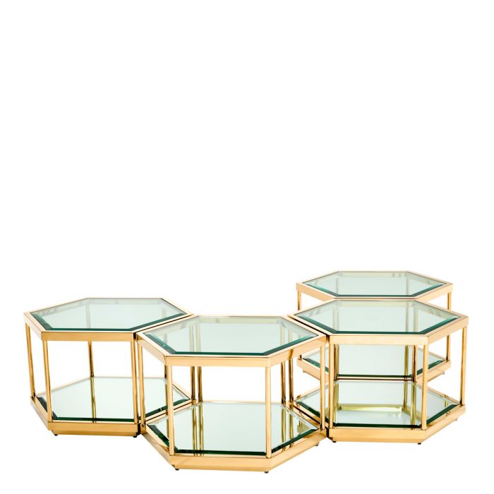 Coffee Table Sax Gold Finish Set Of 4