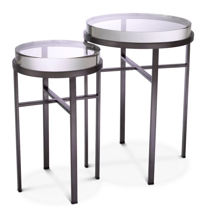 Side Table Hoxton Bronze Finish Set Of 2