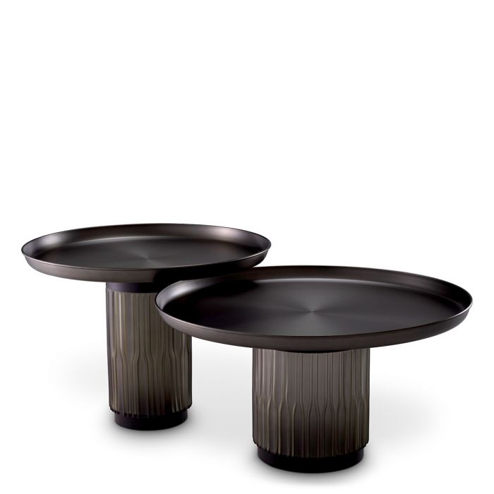 Coffee Table Zachary Gunmetal Finish Set Of 2