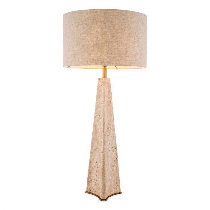 Table Lamp Benson Travertine Including Shade