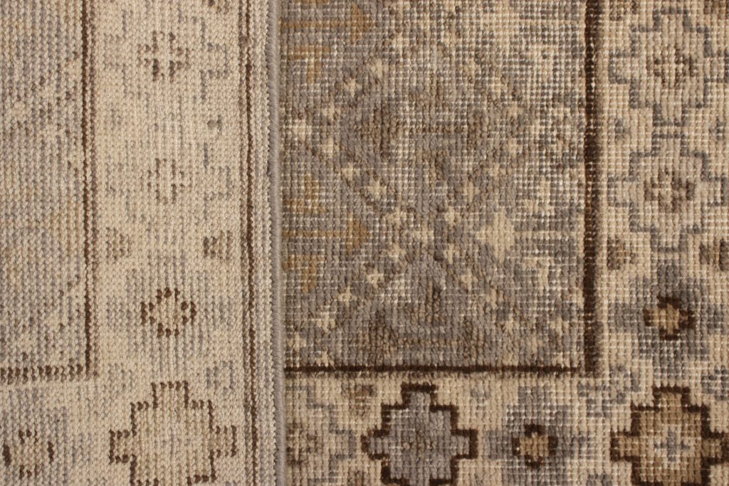 Rug & Kilim's Distressed Gift Sized Rug “ Beige-Brown Geometric Design 20269