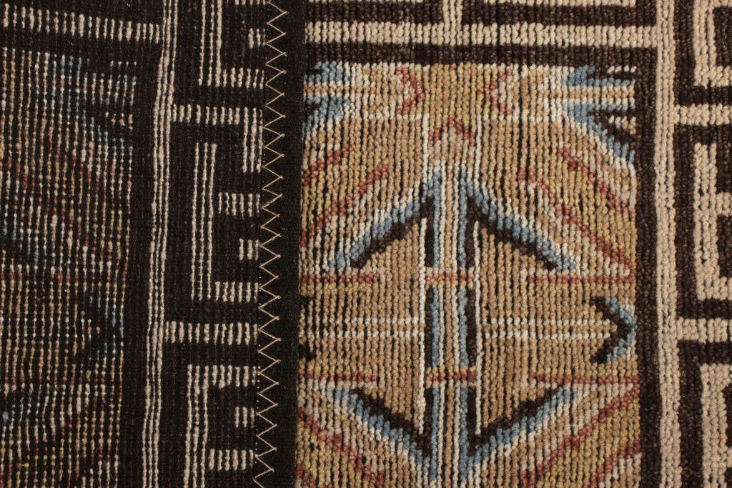 18Th Century Chinese Rug In Beige Brown Geometric Pattern By Rug & Kilim