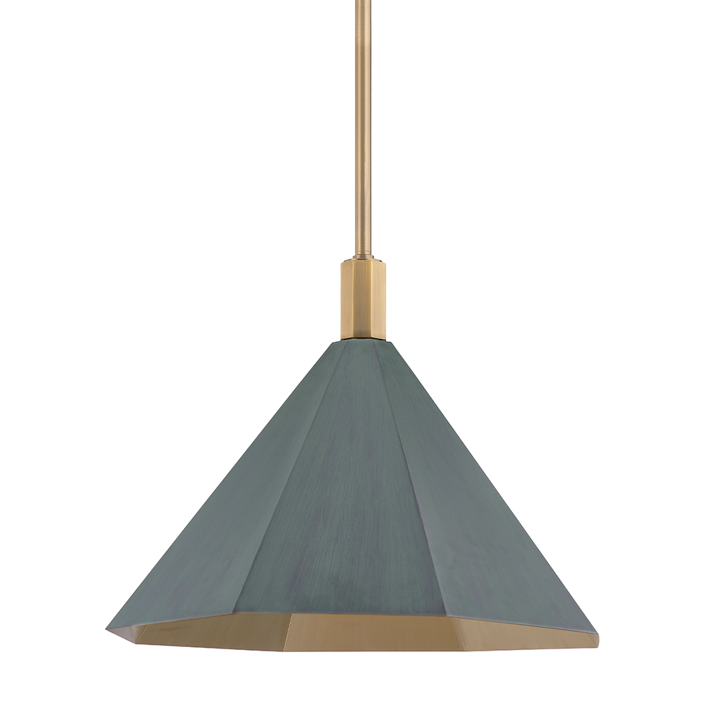 Huntley 1 Light Pendant - Patina Brass