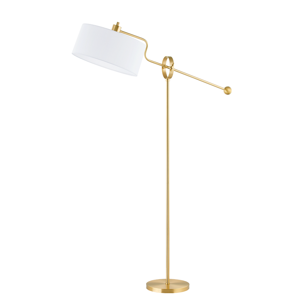 Libby 1 Light Floor Lamp - Aged Brass