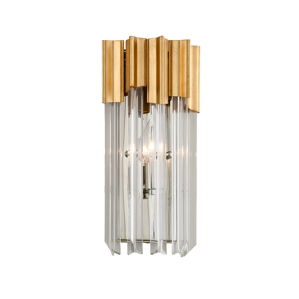 Charisma Wall Sconce 6" - Gold Leaf W Polished Stainless