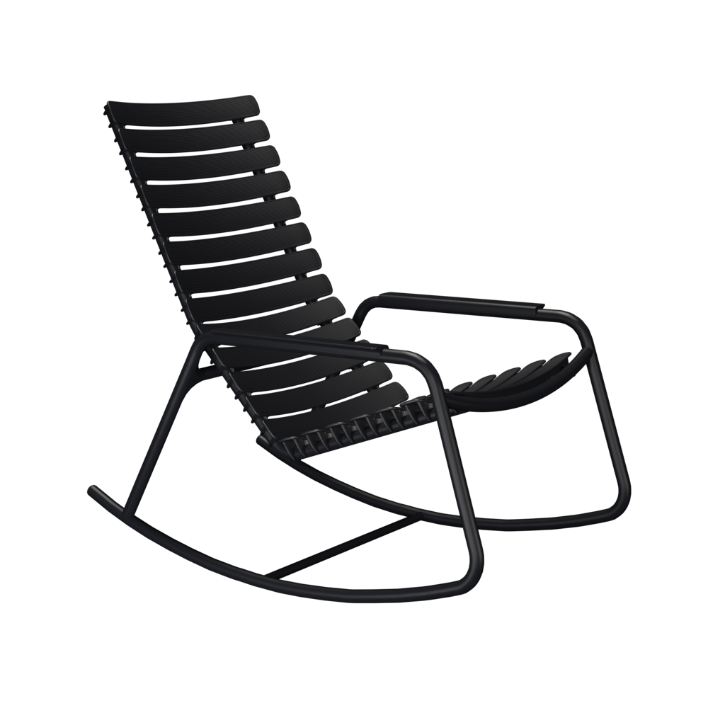 Reclips Rocking Chair - Monoblack, Armrest - Black