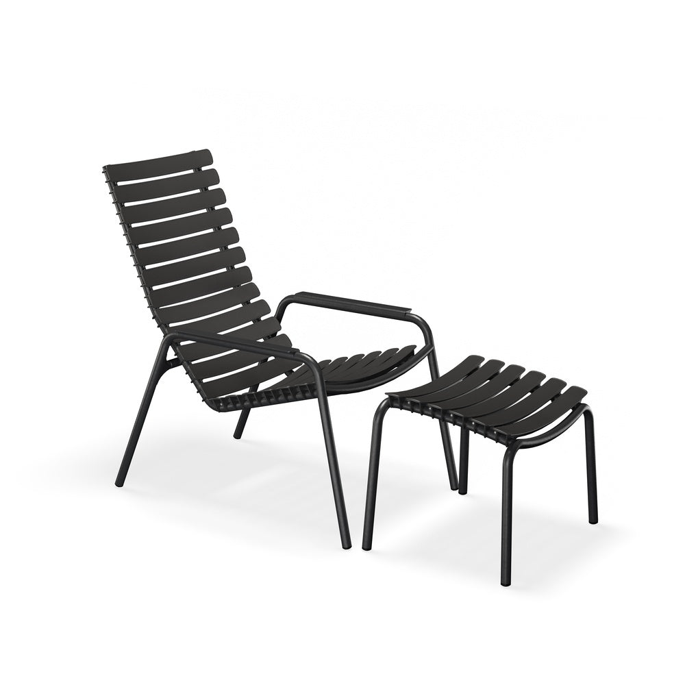 Reclips Lounge Chair - Monoblack, Armrest - Black, Set of 2